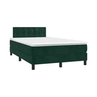 VidaXL Boxspringbett Mit Matratze Doppelbett Bett Polsterbett Bettrahmen Bettgestell Lattenrost Hotelbett Schlafzimmerbett Dunkelgrün 120x200cm Samt