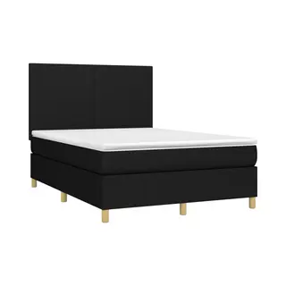 VidaXL Boxspringbett Mit Matratze Schwarz 140x200 Cm Stoff