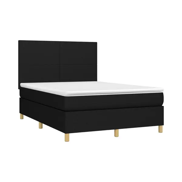 VidaXL Boxspringbett Mit Matratze Schwarz 140x200 Cm Stoff thumbnail