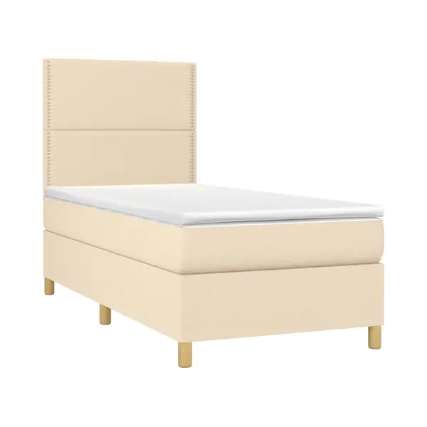 VidaXL Boxspringbett Mit Matratze Creme 90x200 Cm Stoff thumbnail
