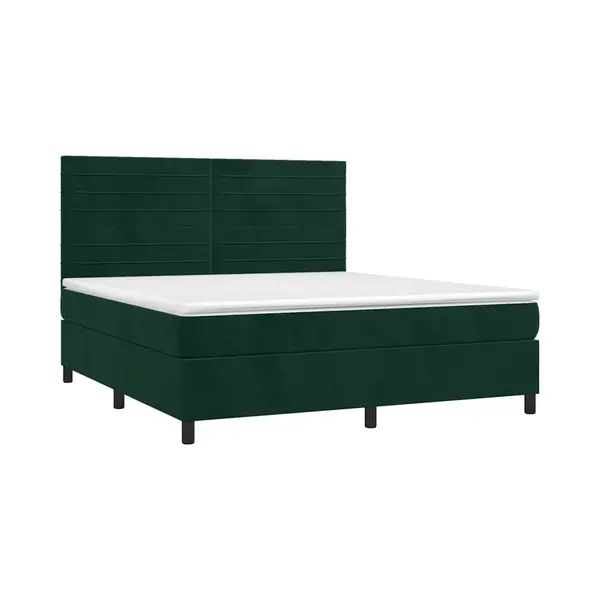 Boxspringbett Mit Matratze Dunkelgrün 180x200 Cm Samt Vidaxl thumbnail