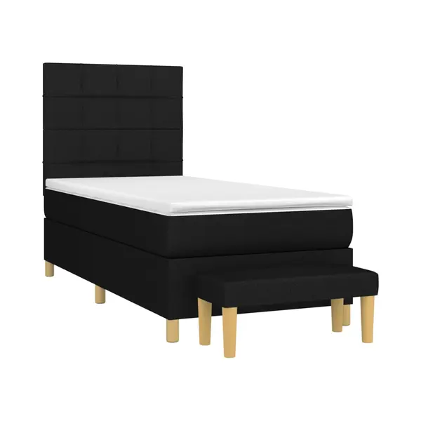Boxspringbett Mit Matratze Schwarz 90x190 Cm Stoff Vidaxl thumbnail