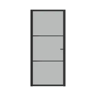 VidaXL Innentür 93x201, 5 Cm Schwarz Mattglas Und Aluminium