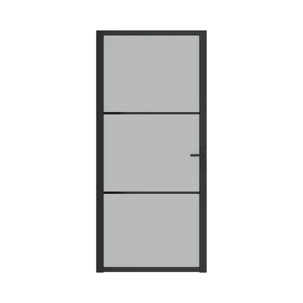 VidaXL Innentür 93x201, 5 Cm Schwarz Mattglas Und Aluminium thumbnail
