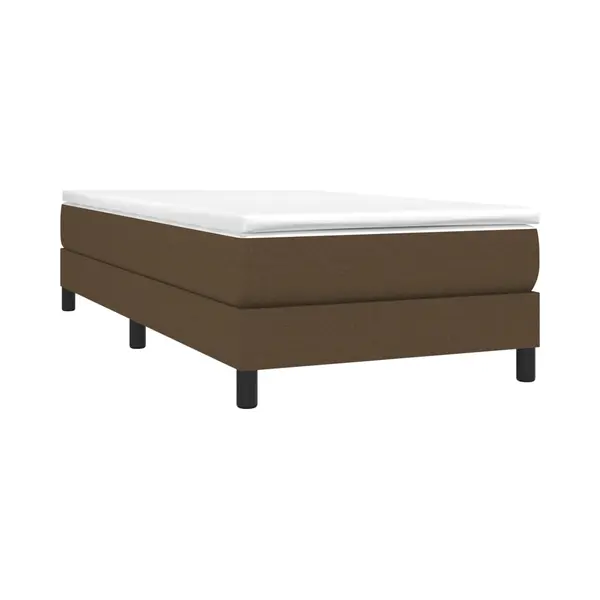 VidaXL Boxspringbett Mit Matratze Dunkelbraun 90x190 Cm Stoff thumbnail