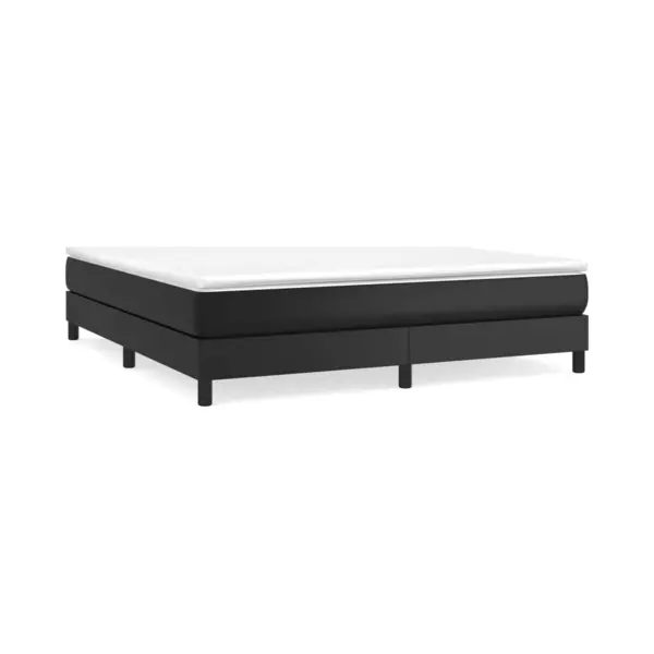 VidaXL Boxspring Met Matras Kunstleer Zwart 160x200 Cm thumbnail