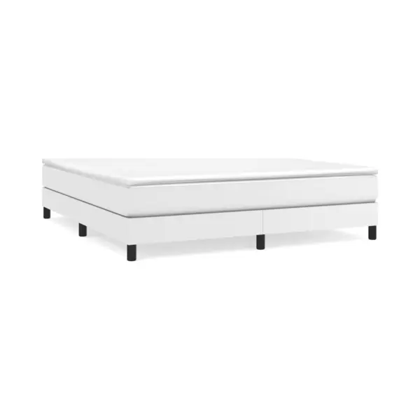 VidaXL Boxspring Met Matras Kunstleer Wit 180x200 Cm thumbnail