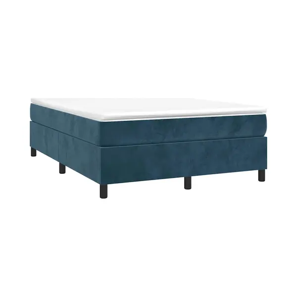 VidaXL Boxspringbett Mit Matratze Dunkelblau 140x200 Cm Samt thumbnail
