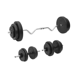 VidaXL - Halterset - Met - Gewichten - Curl - 60 - Kg