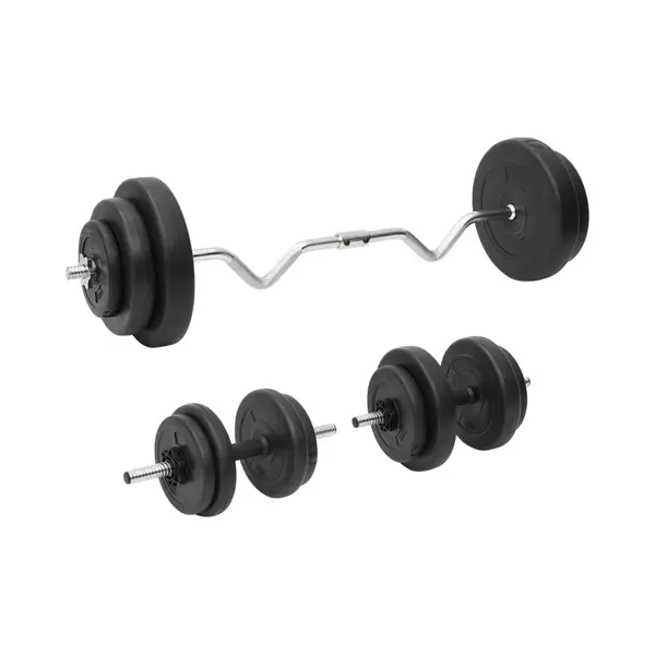 VidaXL - Halterset - Met - Gewichten - Curl - 60 - Kg thumbnail