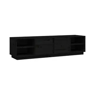 VidaXL Tv-Schrank Schwarz 156x40x40 Cm Massivholz Kiefer