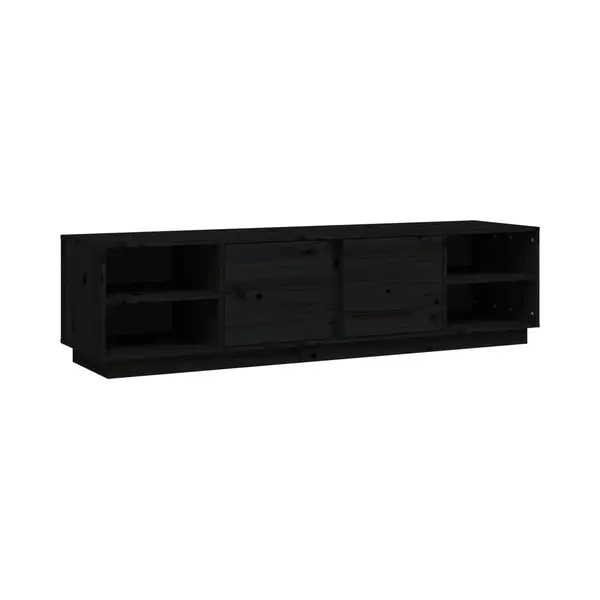 VidaXL Tv-Schrank Schwarz 156x40x40 Cm Massivholz Kiefer thumbnail