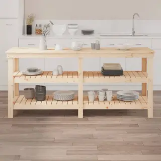 VidaXL Werkbank 181x50x80 Cm Massivholz Kiefer