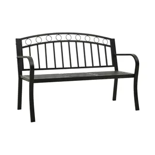 Gartenbank Mit Tisch Schwarz 120 Cm Stahl Vidaxl