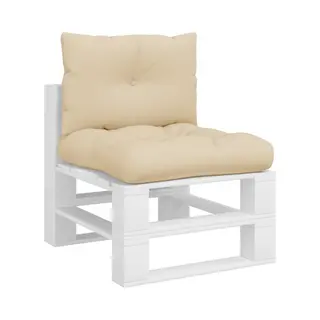 Palettenkissen 2-tlg. Beige Stoff Vidaxl