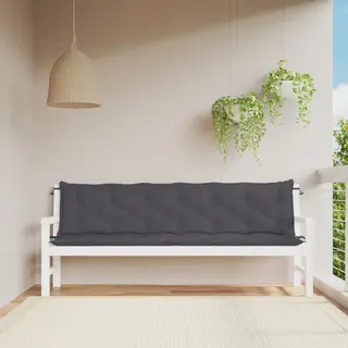 VidaXL Gartenbank-Auflagen 2 Stk. Anthrazit 200x50x7 Cm Oxford-Gewebe