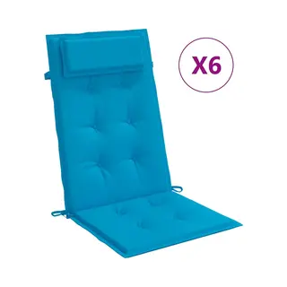 Vidaxl - Hochlehner-auflagen 6 Stk. Hellblau Oxford-gewebe
