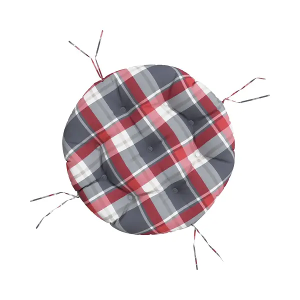 Kissen Rund Rot Karomuster Ø 60x11 Cm Oxford-gewebe Vidaxl thumbnail