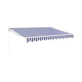 Markise Einziehbar Blau Und Weiß 3, 5x2, 5 M Stoff Und Aluminium Vidaxl