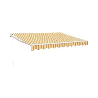 Markise Einziehbar Gelb Und Weiß 3, 5x2, 5 M Stoff Und Aluminium Vidaxl