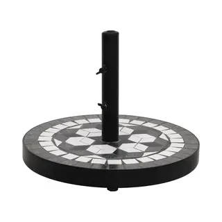 VidaXL - Parasolvoet - Rond - 12 - Kg - Zwart - En - Wit