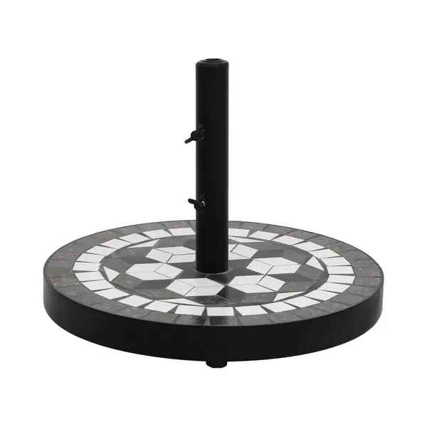 VidaXL - Parasolvoet - Rond - 12 - Kg - Zwart - En - Wit thumbnail