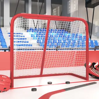 Hockey-tor Rot Und Weiß 183x71x122 Cm Polyester Vidaxl