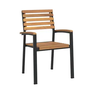 VidaXL Stackable Garden Chairs 4 Pcs Solid Wood Acacia And Metal