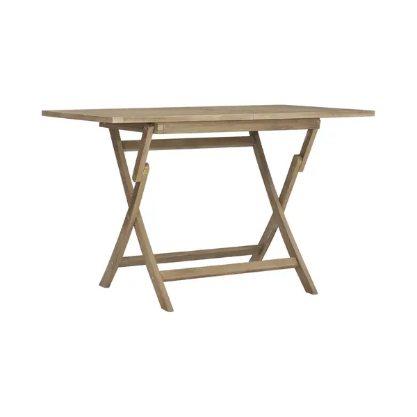 VidaXL Tuintafel Inklapbaar 120x70x75 Cm Massief Teakhout Grijs thumbnail