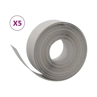 VidaXL Rasenkanten 5 Stk. Grau 10 M 20 Cm Polyethylen