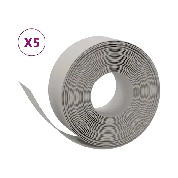 VidaXL Rasenkanten 5 Stk. Grau 10 M 20 Cm Polyethylen thumbnail