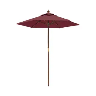 Vidaxl Sonnenschirm Mit Holzmast Bordeauxrot 196x231 Cm
