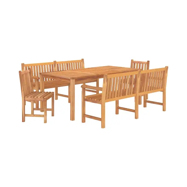 5-tlg. Garten-essgruppe Massivholz Teak Vidaxl thumbnail