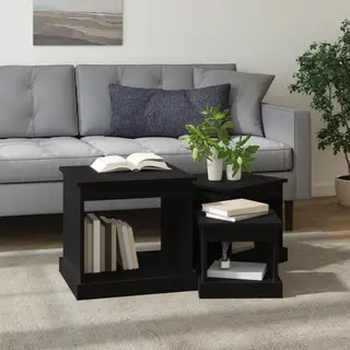 Couchtische 3 Stk. Schwarz Holzwerkstoff Vidaxl