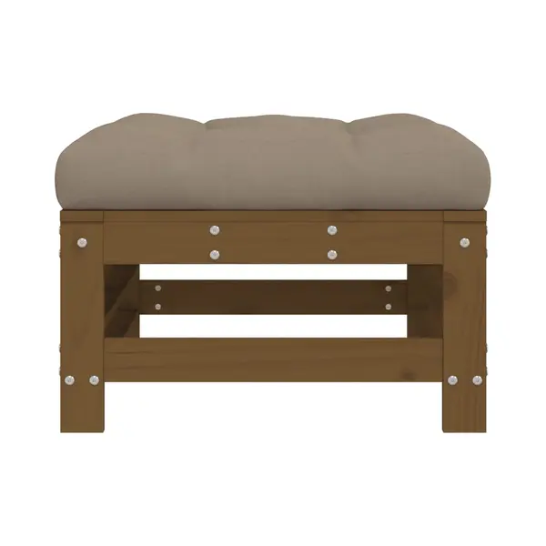 Gartenhocker Mit Kissen Honigbraun Massivholz Kiefer - Vidaxl thumbnail