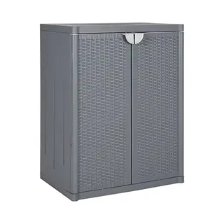 VidaXL Gartenschrank Grau 65x45x88 Cm Pp Rattan-Optik