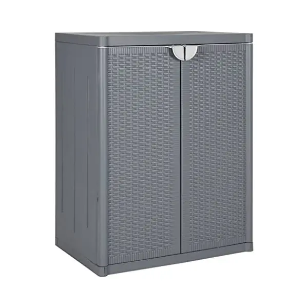 VidaXL Gartenschrank Grau 65x45x88 Cm Pp Rattan-Optik thumbnail