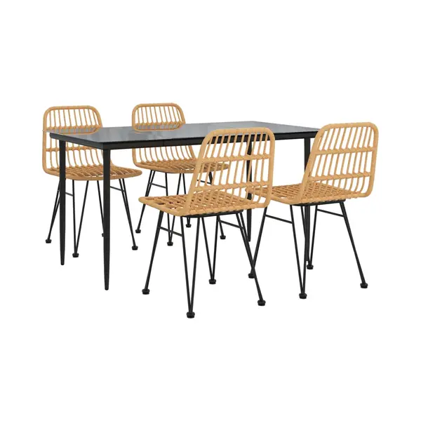 VidaXL 5-tlg. Garten-Essgruppe Poly Rattan thumbnail
