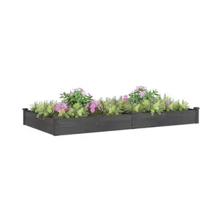 Vidaxl - Hochbeet Mit Einsatz Grau 240x120x25 Cm Massivholz Tanne