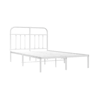 VidaXL Bedframe Met Hoofdbord Metaal Wit 120x200 Cm