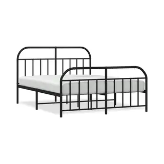 Metallbett Ohne Matratze Mit Fußteil Schwarz 160x200 Cm Vidaxl