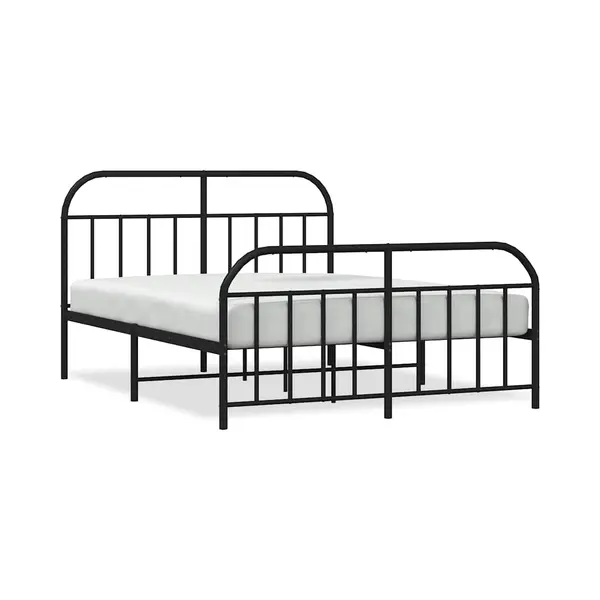 Metallbett Ohne Matratze Mit Fußteil Schwarz 160x200 Cm Vidaxl thumbnail
