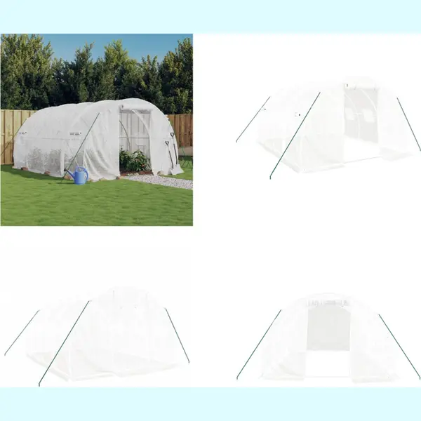 VidaXL - Kas - Met - Stalen - Frame - Wit - 12 - M² - 4x3x2 - M thumbnail