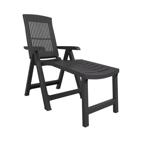 VidaXL 364707 Gartenstuhl Terrasse Gepolsterter Sitz Kunststoff Anthrazit thumbnail