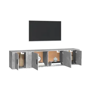 VidaXL 3-tlg. Tv-Schrank-Set Betongrau Holzwerkstoff