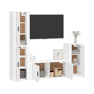 4-tlg. Tv-schrank-set Weiß Holzwerkstoff Vidaxl