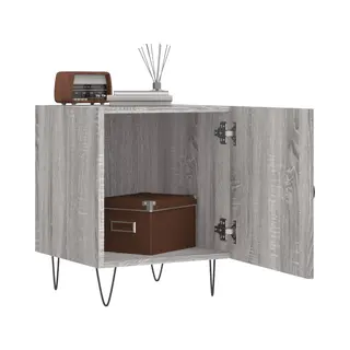 VidaXL Nachttische 2 Stk. Grau Sonoma 40x40x50 Cm Holzwerkstoff