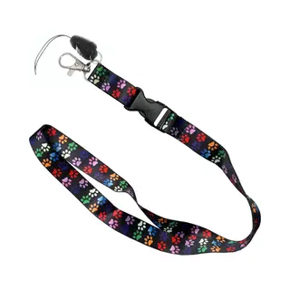 Fako Bijoux Keycord Gekleurde Pootjes Print - Keycord - Lanyard - Sleutelkoord - Badgehouder - 51cm - 20mm - Gekleurde Pootjes