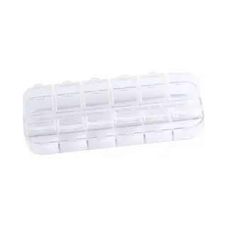 Fako Bijoux® - Opbergdoos - 12 Vakjes - Kralendoos - Opbergbox - Sorteerdoos - Verdeeldoos - Sorteerdoos - Box - 13x5x1.5cm - 1 Stuk