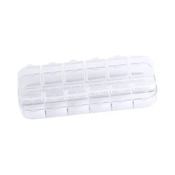 Fako Bijoux® - Opbergdoos - 12 Vakjes - Kralendoos - Opbergbox - Sorteerdoos - Verdeeldoos - Sorteerdoos - Box - 13x5x1.5cm - 1 Stuk thumbnail